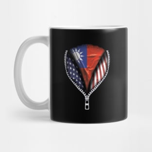 Taiwanese Flag  Taiwan Flag American Flag Zip Down - Gift for Taiwanese From Taiwan Mug